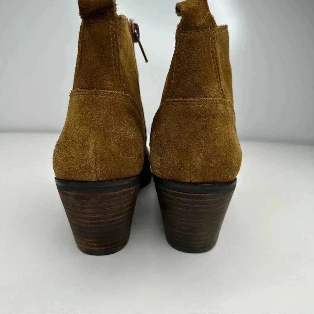 Lucky Brand Tapenade Suede Latinia  Studded Ankle Booties Size 6.5